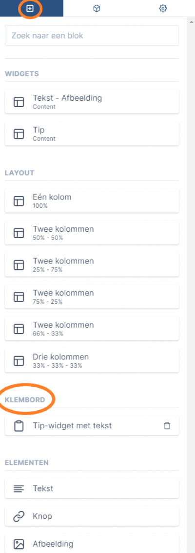 20c element kopieren - zichtbaar onder klembord