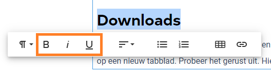 16c (NIEUW) soorten elementen - tekst onderlijnen, vet, cursief